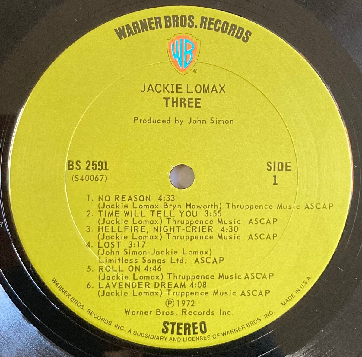 LPA23385 ジャッキー・ロマックス JACKIE LOMAX / THREE 輸入盤LP USA_画像4