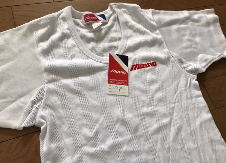 当時物　未使用　デッドストック　Mizuno　ミズノ　野球アンダーシャツ　半袖　品番：52CA-3501　サイズ：S　　HF2353_画像3