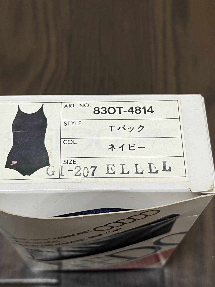 speedo T-バック（パッド無し） 830T-4814 ネイビー 紺 ELLLL 女子 スピード ミズノ スクール水着 昭和レトロ デッドストック SM3390_画像7