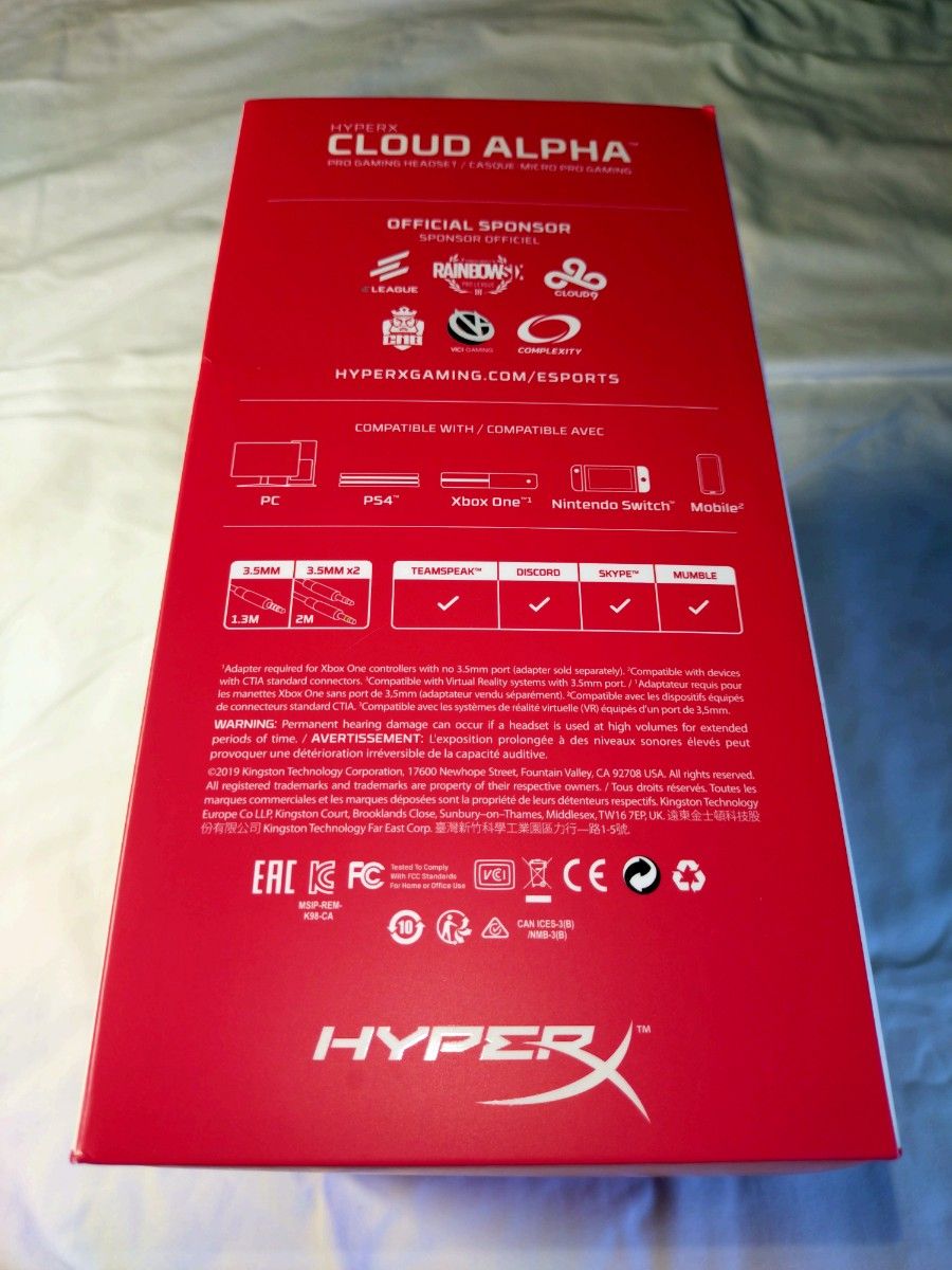 【中古品】HyperX Cloud Alpha　ゲーミングヘッドセット　ヘッドホン　レッド　HX-HSCA-RD/AS　ヘッドホン