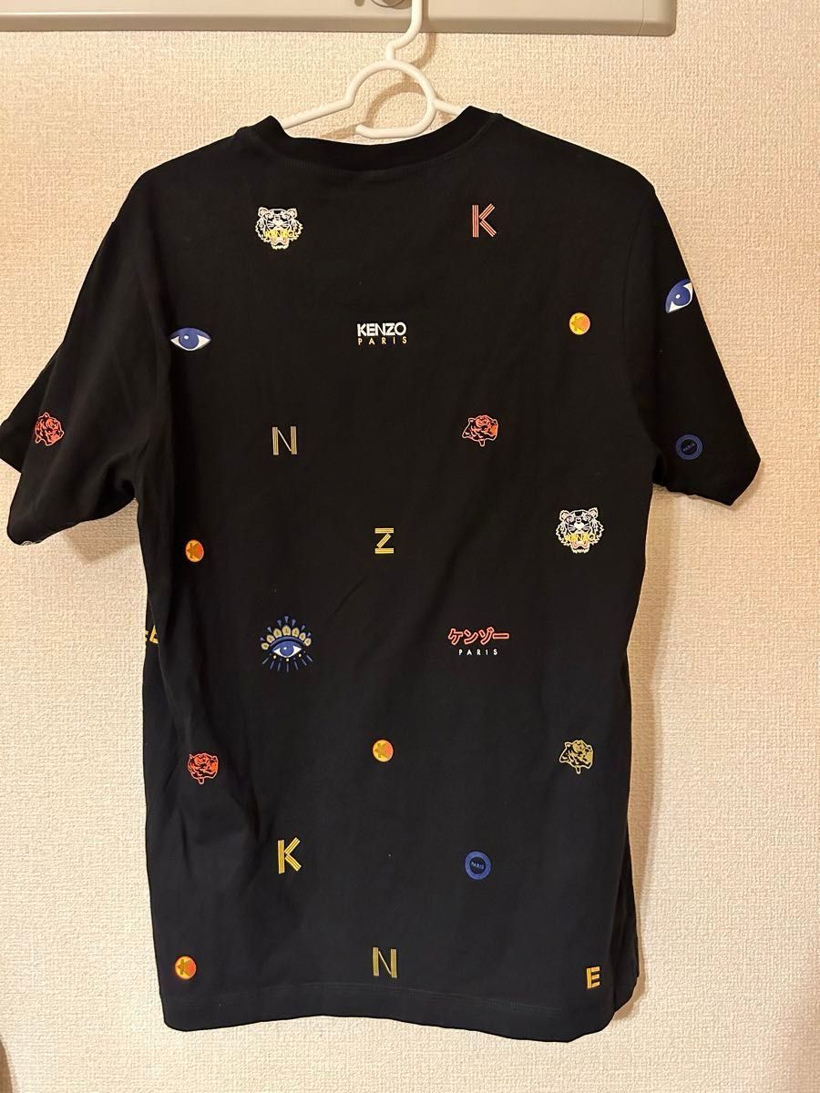 KENZO ケンゾー マルチアイコン 総柄 虎柄 Tシャツ 黒 S
