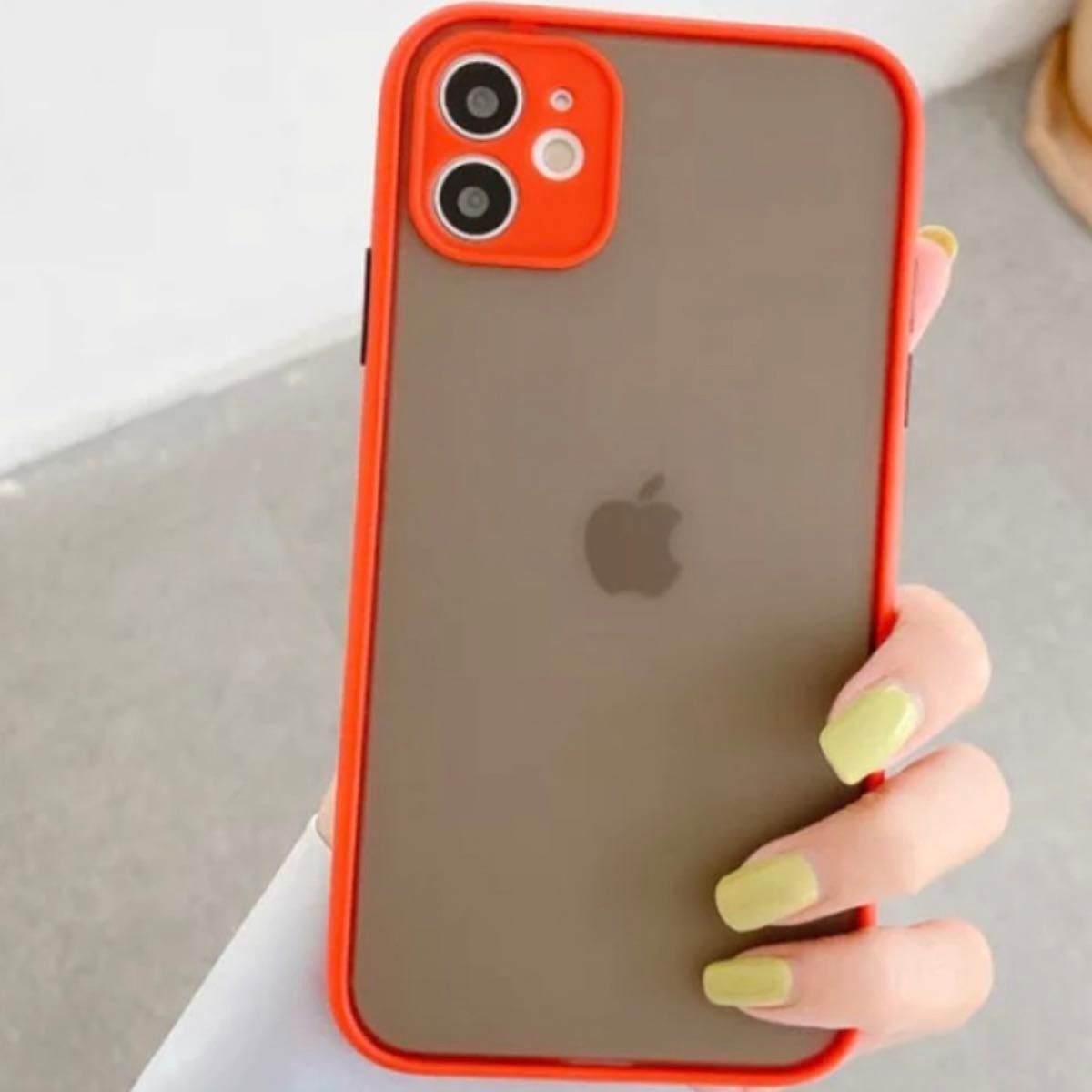 iPhone13Pro case マットクリア レッド スマホケース おしゃれ 韓国 可愛い TPU 新品