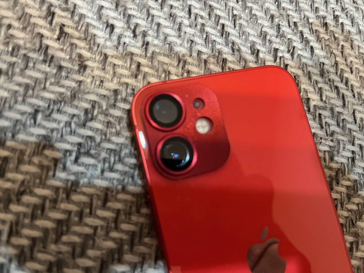 1 иен ~ SIM свободный Apple iPhone12mini 128GB PRODUCT RED iOS17.5 новейший MGDN3J/A.. видеть предотвращение плёнка имеется с дефектом Junk 