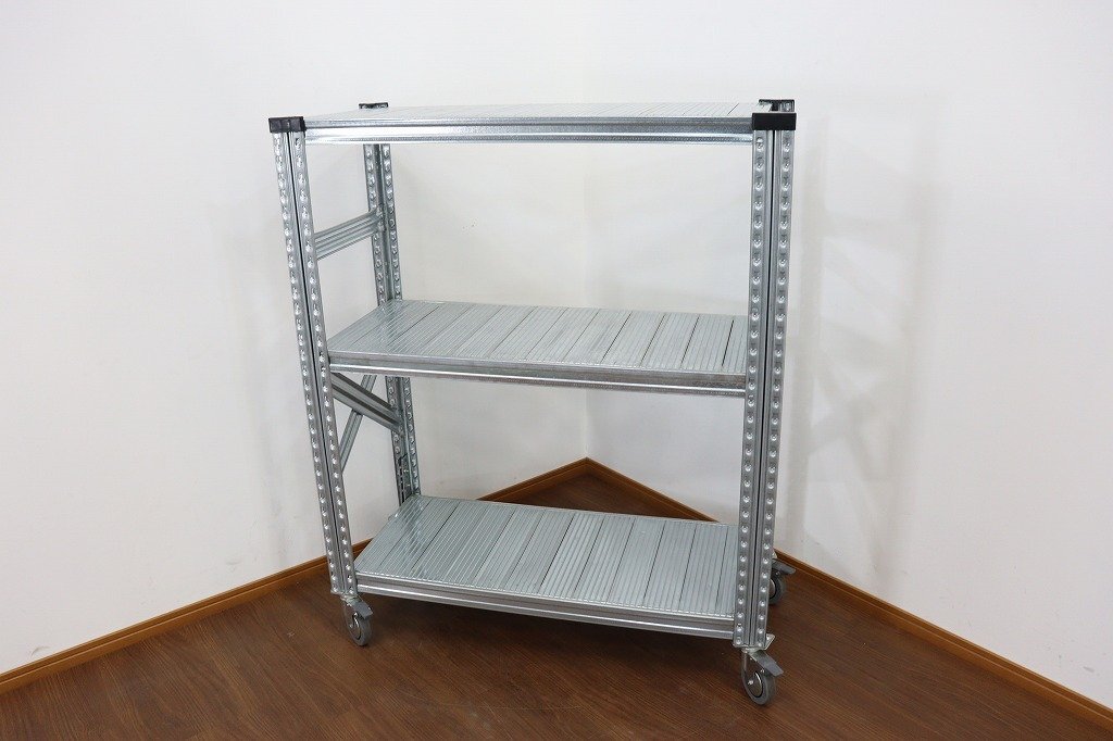 J6325*METAL SISTEM/ metal system * light weight rack *1 pcs * with casters * Italy made * open shelf * storage *980×420×1180mm
