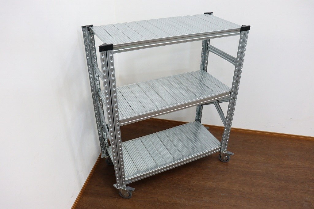 J6325*METAL SISTEM/ metal system * light weight rack *1 pcs * with casters * Italy made * open shelf * storage *980×420×1180mm