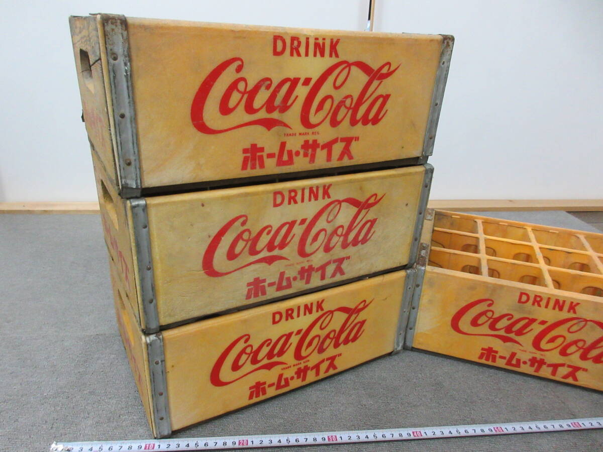 K246【5-20】▼ Coca-Cola コカ・コーラ 木箱 瓶 ケース 4点まとめて / レトロ アンティーク ビンテージ _画像2