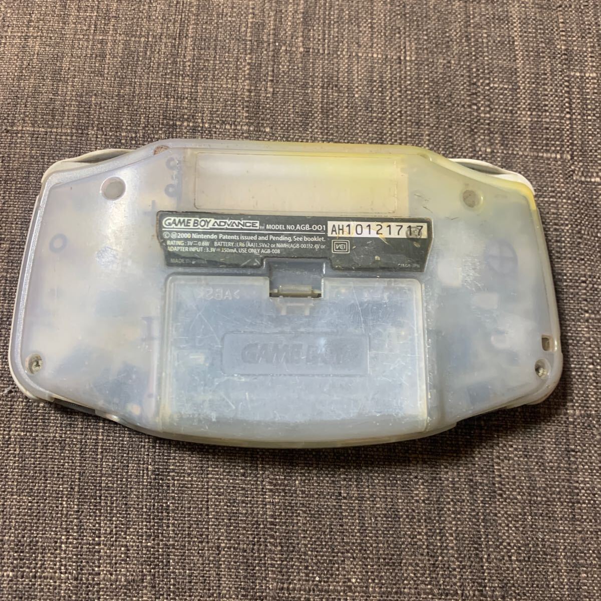 ジャンク品 任天堂 Nintendo ゲームボーイアドバンス GAMEBOY ADVANCE GBA 本体 AGB-001 クリア スケルトン_画像2