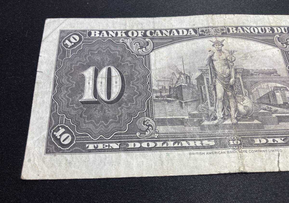 1 jpy start!*1937 year Canada 10 dollar bill old .* foreign note 