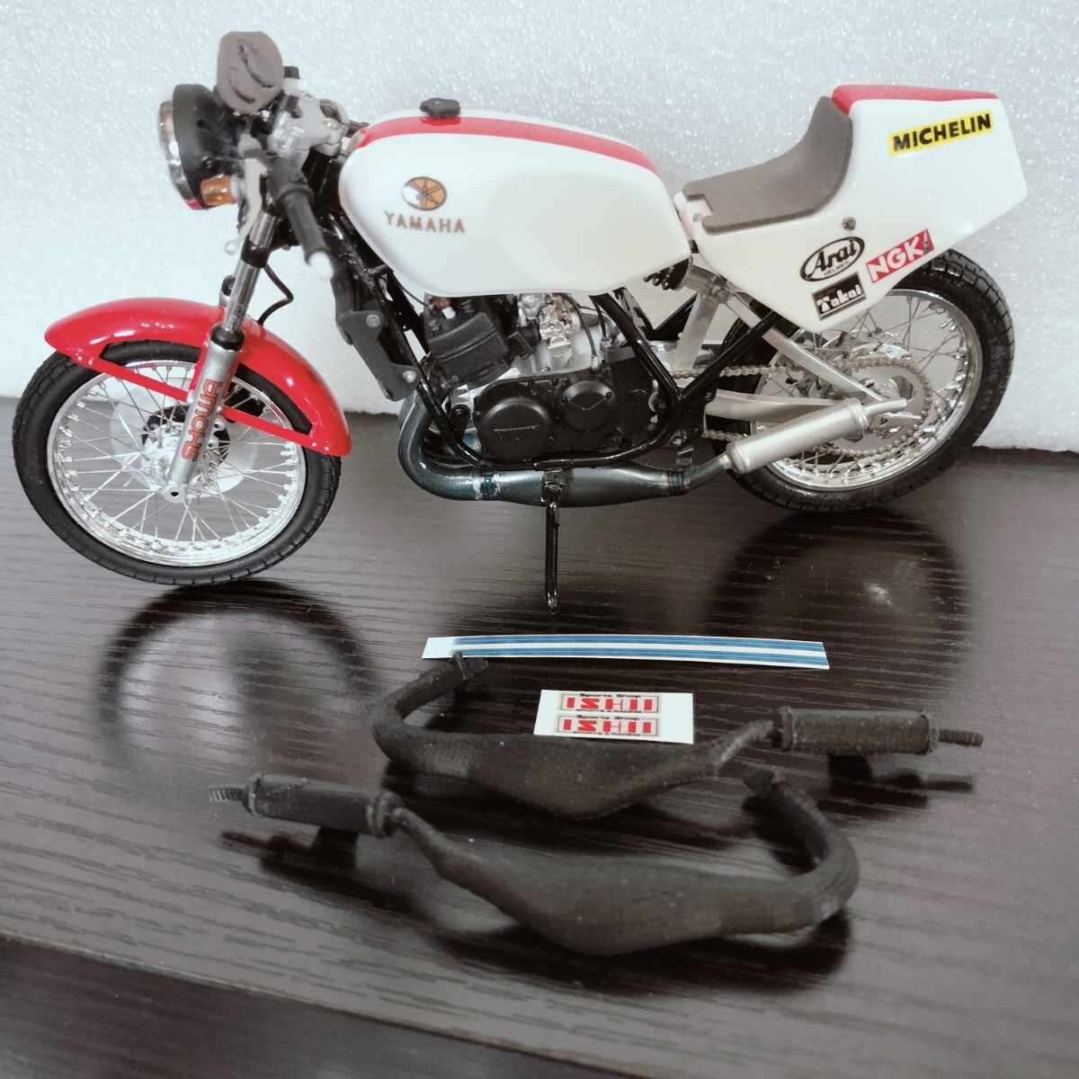 1/12 カスタムパーツ　素材　チャンバー③　ヤマハ RZ250 RZ350　タミヤ　ハセガワ　長谷川　田宮　tzr Γ　rzv ＋デカール_画像4