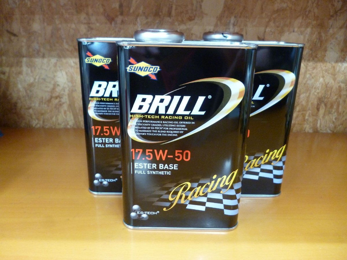 送料無料 [即納] SUNOCO エンジンオイル スノコ オイル BRILL ブリル 17.5w-50 17.5w50 1L×3 3本 3L サーキット タイムアタック ドリフト_画像1