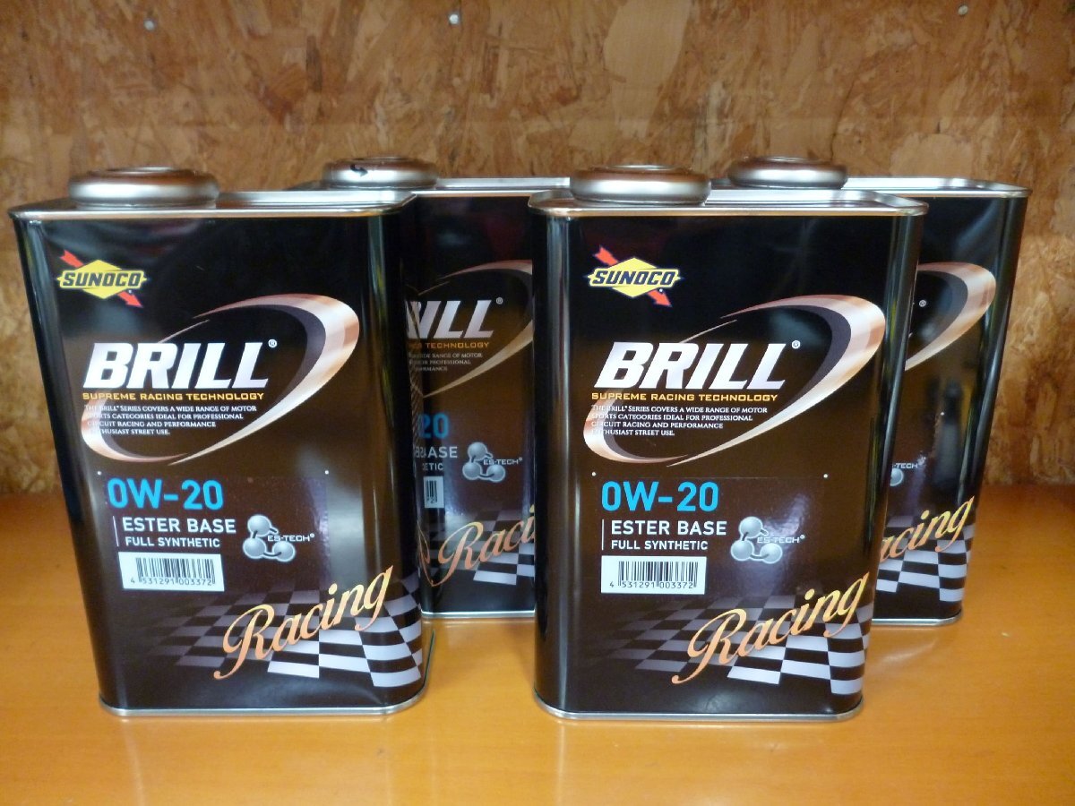 送料無料 [即納] SUNOCO エンジンオイル スノコ オイル BRILL ブリル 0W-20 1L×4 4本 4L サーキット タイムアタック ドリフト_画像1