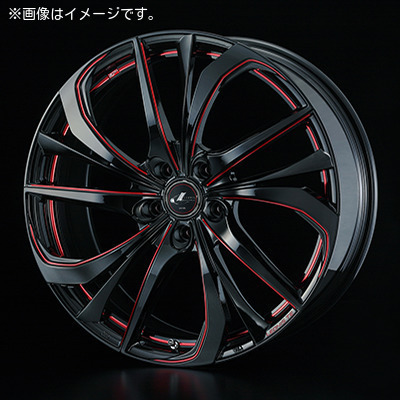 【個人宅発送可能】ウエッズ Weds 17×6.5J +53 5穴 PCD114.3 BK/SC(RED) ホイール 1本 LEONIS TE レオニス・ティーイー (38758)_※画像はイメージです。