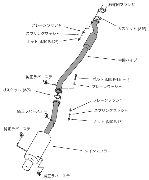 自動車関連業者直送限定 HKS Hi-Power409 MUFFLER ハイパワー409 マフラー NISSAN スカイライン ECR33 RB25DET 93/09-98/05 (31006-AN014)_画像2