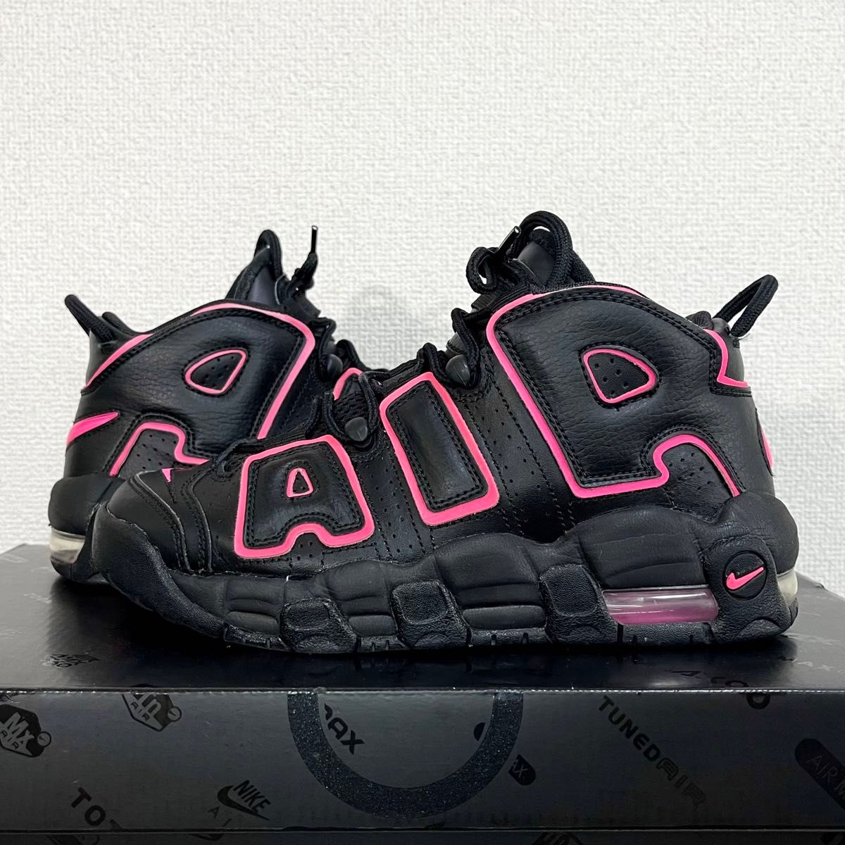 海外限定 美品 NIKE AIR MORE UPTEMPO モアテン 23.5cm ナイキエアモアアップテンポ ブラックピンク