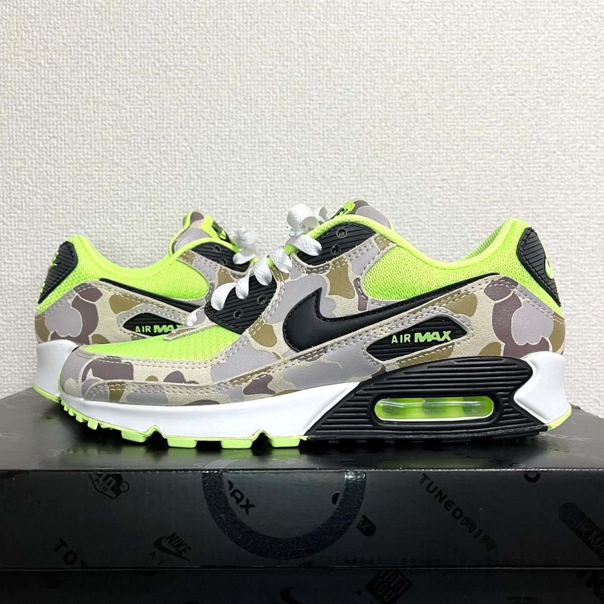 美品希少 NIKE AIR MAX 90 GREEN DUCK CAMO 25.5cm ナイキエアマックス グリーンダックカモ