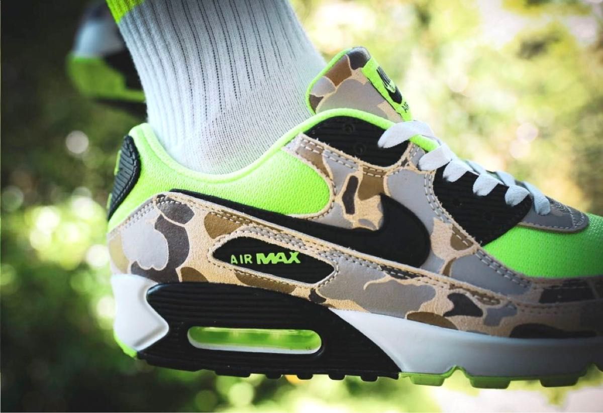 美品希少 NIKE AIR MAX 90 GREEN DUCK CAMO 25.5cm ナイキエアマックス グリーンダックカモ