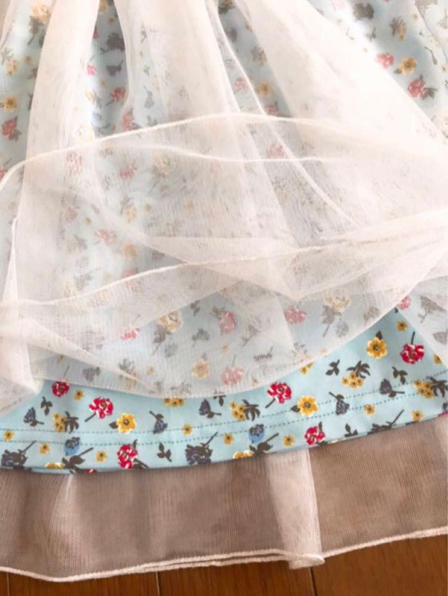 シフォンスカート☆160センチ 花柄　メルヘン　チュールスカート