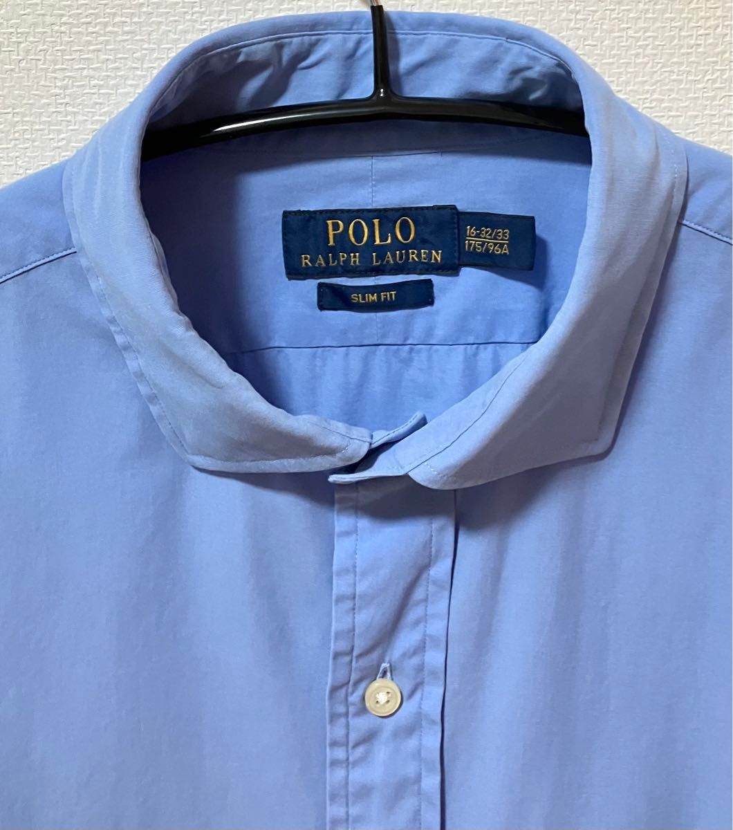 POLO RALPH LAUREN  ラルフローレン 同系色ポニー刺繍ロゴ　長袖シャツ　ドレスシャツ　ワイシャツ 襟芯付き