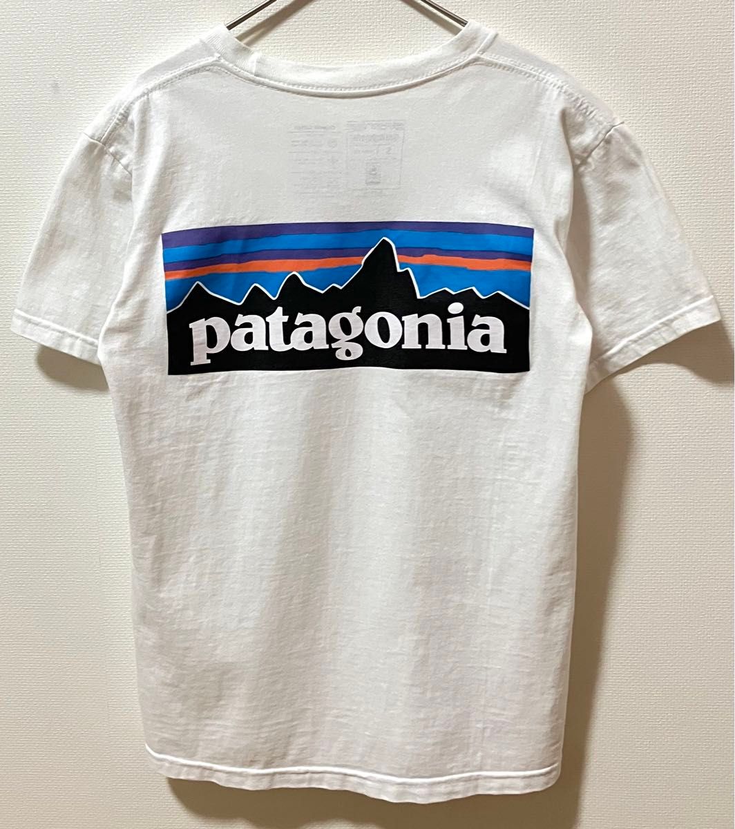希少　USA製　Patagonia　パタゴニア ブランドロゴTシャツ　バックプリント半袖Tシャツ　