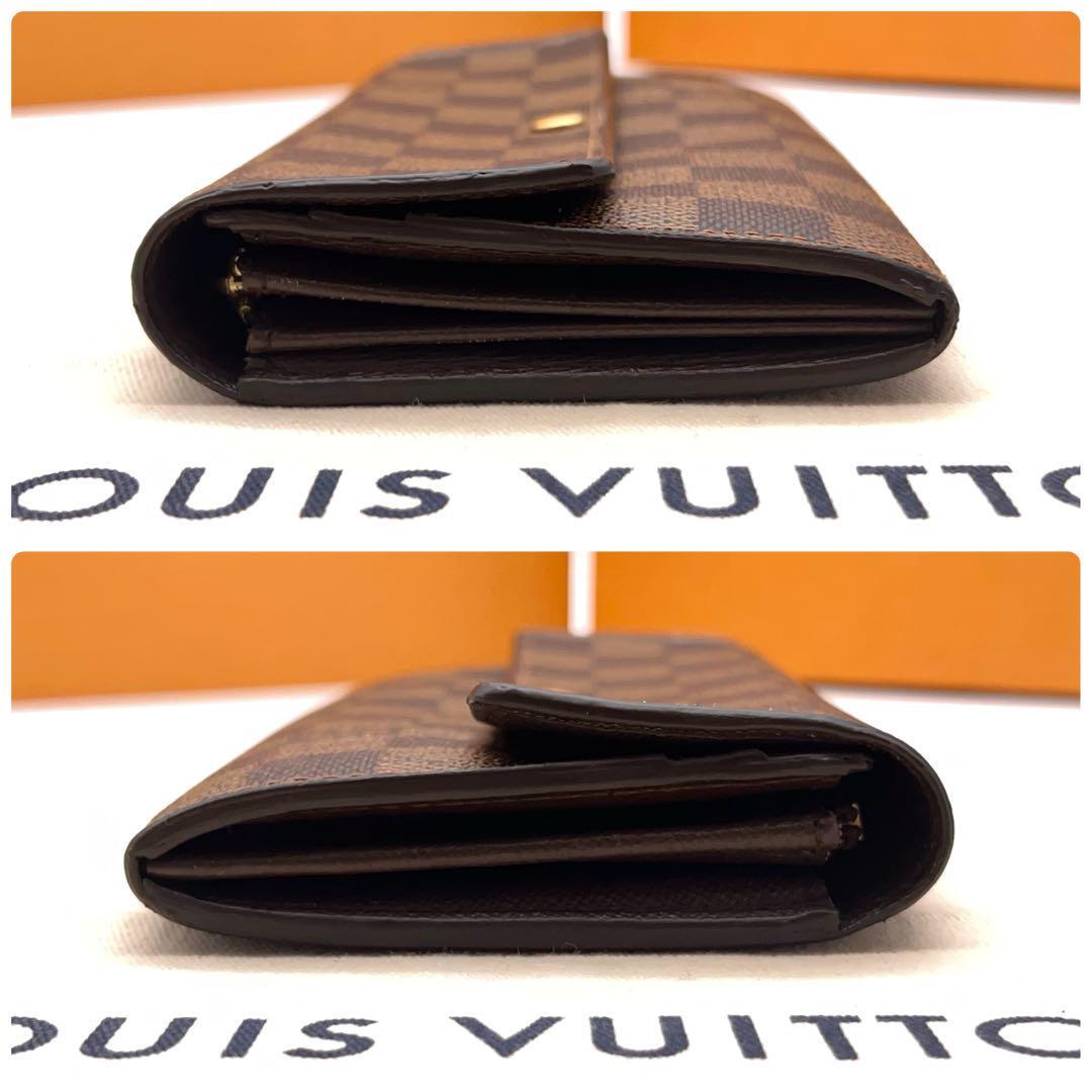 極美品 ルイヴィトン Louis Vuitton ポルトフォイユ サラ ダミエ エベヌ 長財布 二つ折りの画像4