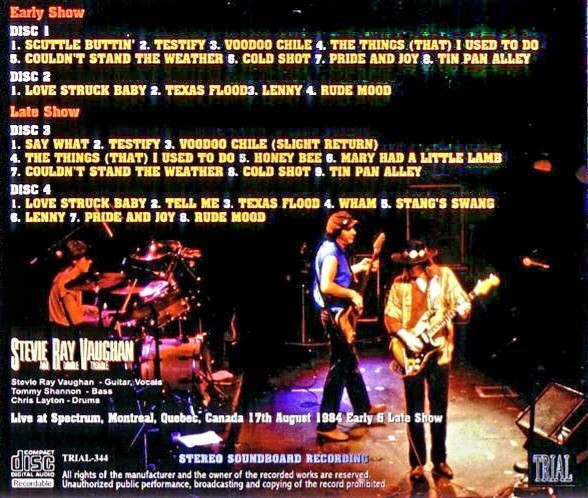Stevie Ray Vaughan Spectrum 1984 Early & Late Show ◎ スティーヴィーレイヴォーン カナダ公演 4枚組 ブルース ジミヘンドリックスの画像4