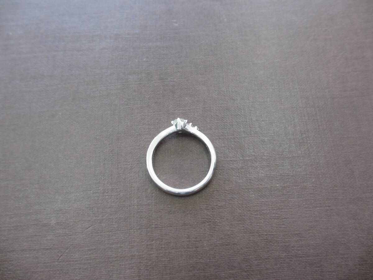 4℃ プラチナ Pt950 ダイヤモンド 3石付き（0.179ct） リング 指輪/総重量 3.9ｇ/サイズ 8号/USED/ダイアモンドの画像4