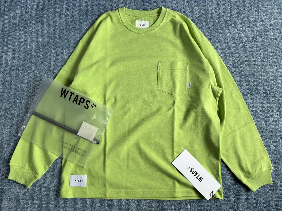 2024SS 　サイズ02(M)　ライトグリーン　OBJ 01 / LS / COTTON. PRTC　ダブルタップス　WTAPS　241ATDT-CSM12_画像2