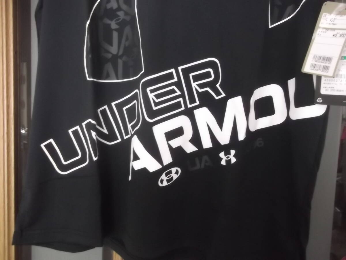 【新品】◆アンダーアーマー UNDER ARMOURロゴ入◆ドライ半袖 Tシャツメンズ黒（Ｌ）◆〒185の画像5