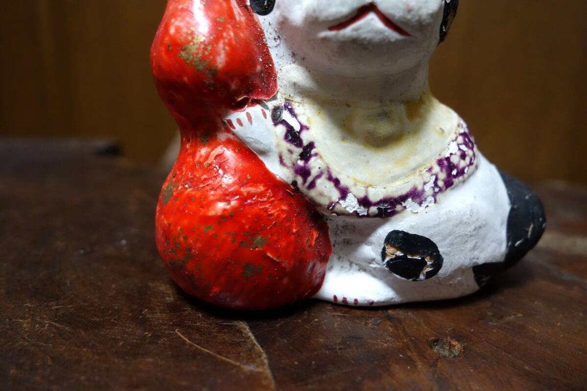 古い郷土玩具　富山の土人形　瓢箪と犬　とやま土人形　狛犬さん_画像6