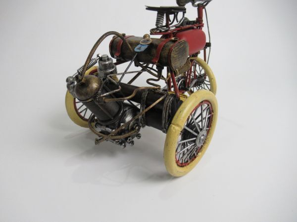 トライサイクル 自転車 三輪車 アンティーク インテリア 雑貨 オブジェ 小物 ブリキ 昭和 レトロ コレクション ヴィンテージ 中古の画像3