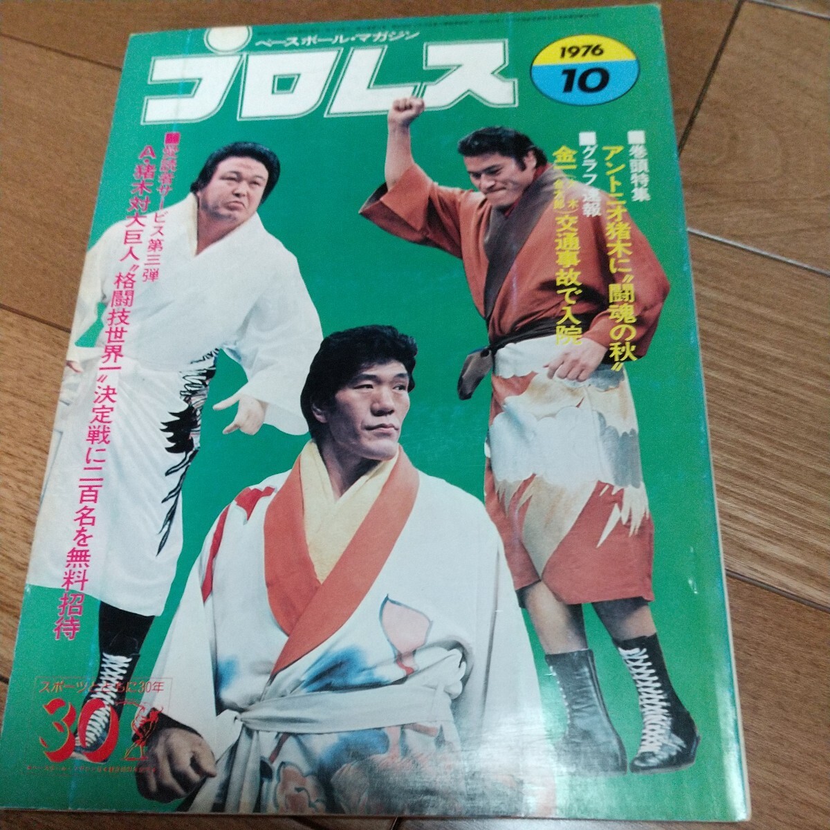 ベースボール マガジン社 プロレス1976年１０月号馬場猪木_画像1