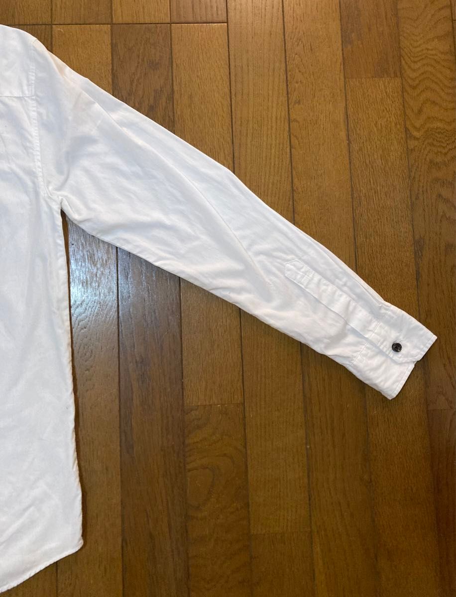 ワイシャツ 白 長袖 黒ボタン サイズ:3