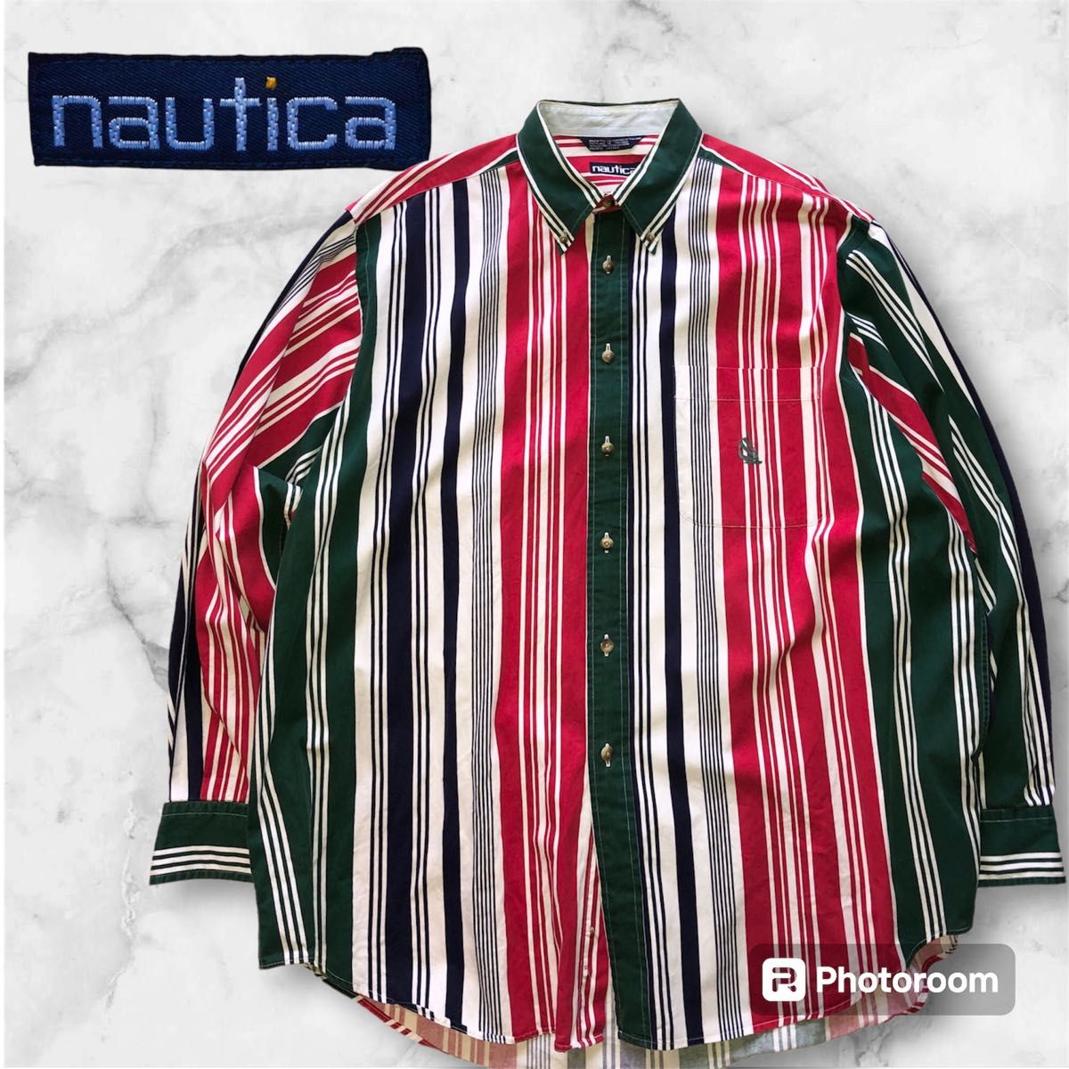 90s nautica ノーティカ  マルチストライプシャツ サイズ:XL