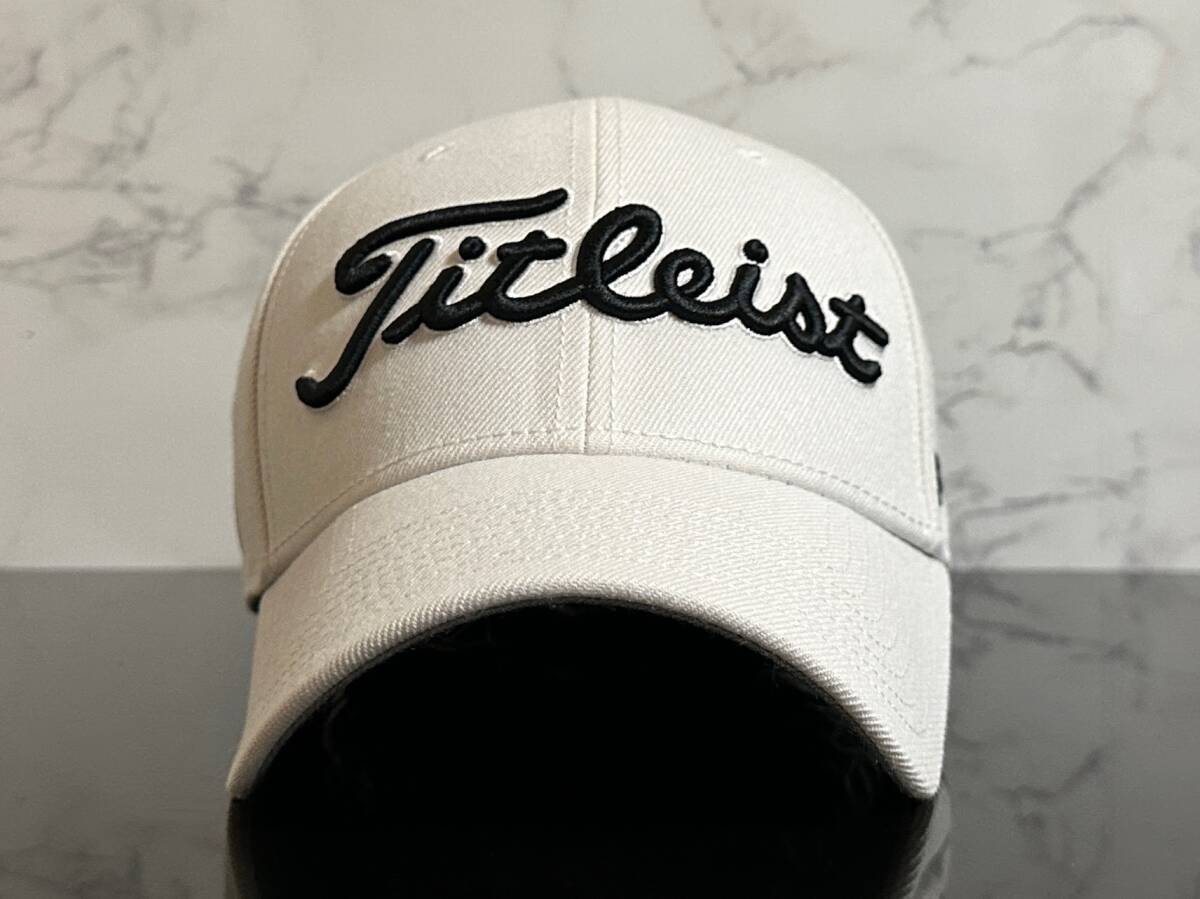 【未使用品】56B★Titleist タイトリスト ゴルフ キャップ 帽子 CAP 上品で高級感のあるホワイトにシリーズロゴとFJロゴ♪《FREEサイズ》_画像2