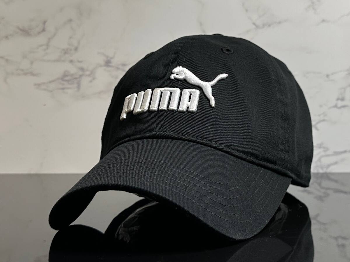 [ не использовался товар ]222KE прохладный *PUMA Puma колпак шляпа CAP вентилятор тоже милый прохладный . черный. хлопок материалы . белый Logo {FREE размер }