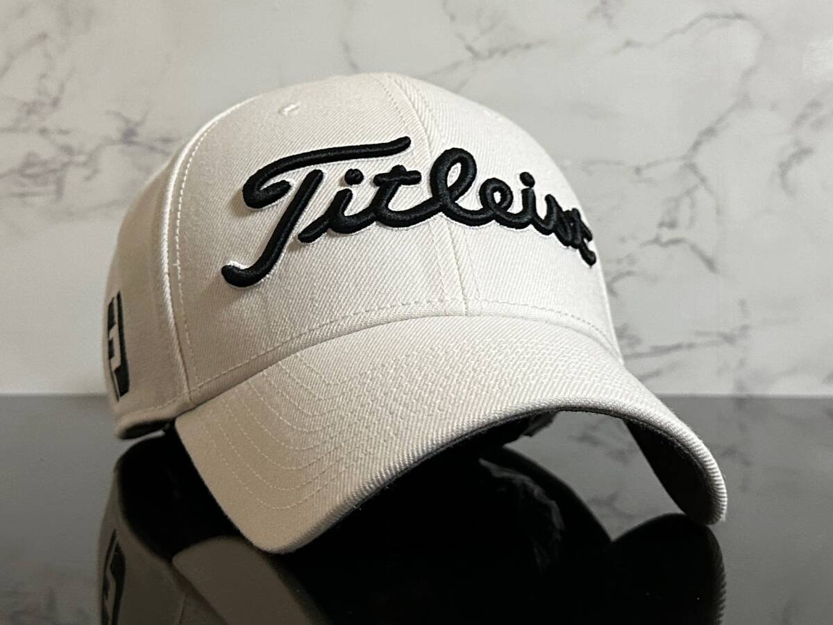 【未使用品】56B★Titleist タイトリスト ゴルフ キャップ 帽子 CAP 上品で高級感のあるホワイトにシリーズロゴとFJロゴ♪《FREEサイズ》の画像1