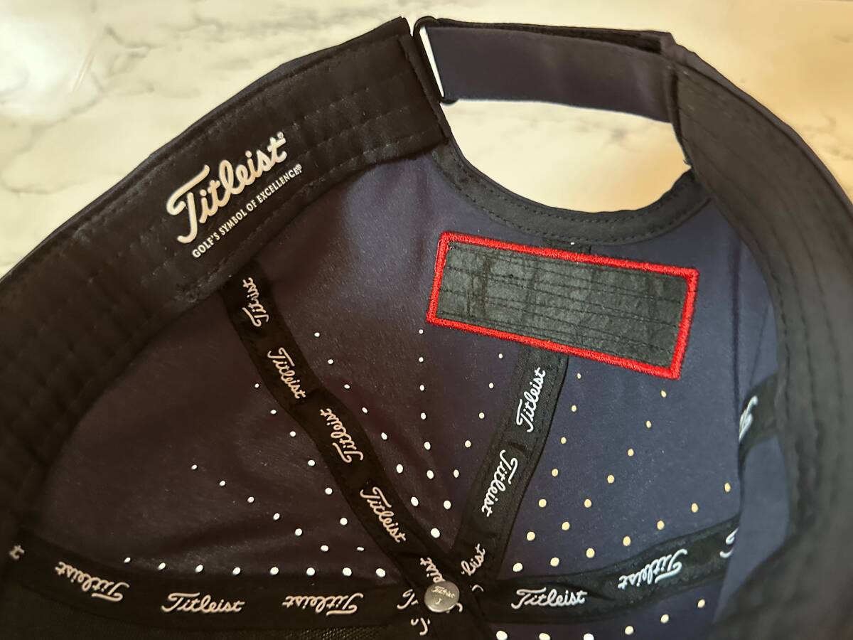 【未使用品】76A★Titleist タイトリスト ゴルフ キャップ 帽子 CAP 上品で高級感のあるネイビーにシリーズロゴとFJロゴ♪《FREEサイズ》_画像8