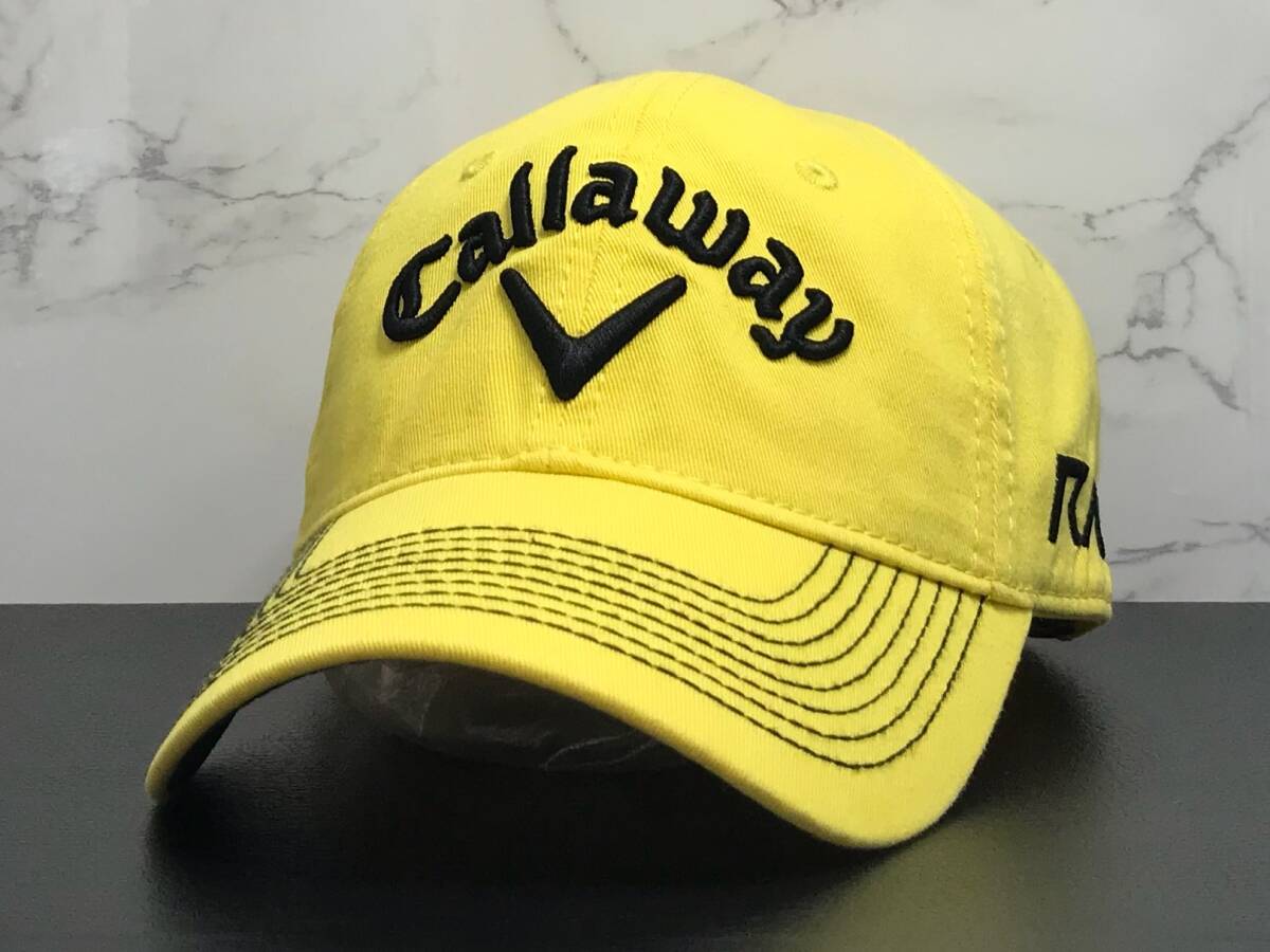 【未使用品】73D 訳あり★Callaway Golf キャロウェイ ゴルフ キャップ 帽子 希少でお洒落なイエローにRAZRのシリーズロゴ《FREEサイズ》_画像1