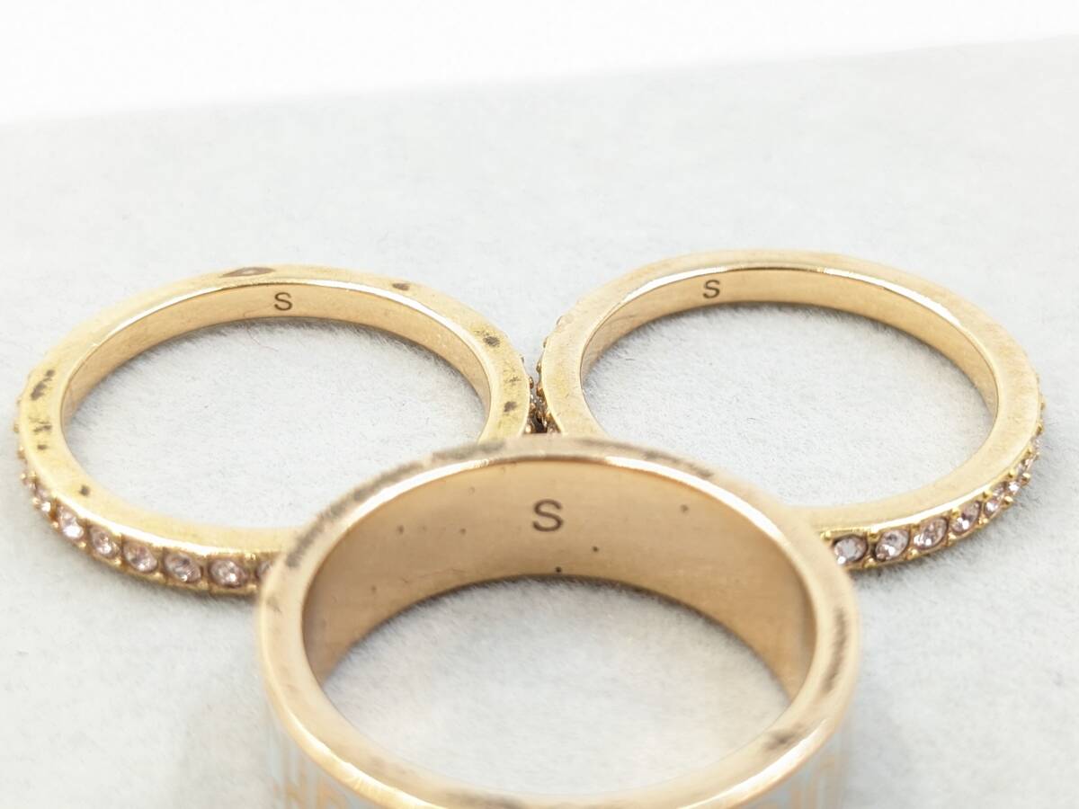 1 иен ~*Christian Dior Christian Dior 3 полосный кольцо кольцо S размер примерно 10 номер стразы * женский аксессуары коллекция 
