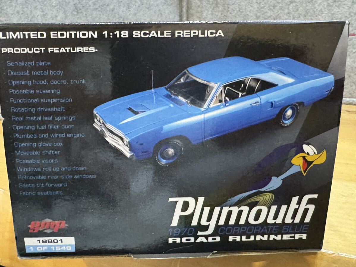 GMP 1/18 Plymouth Road Runner 1970 命じ Corporate Blue