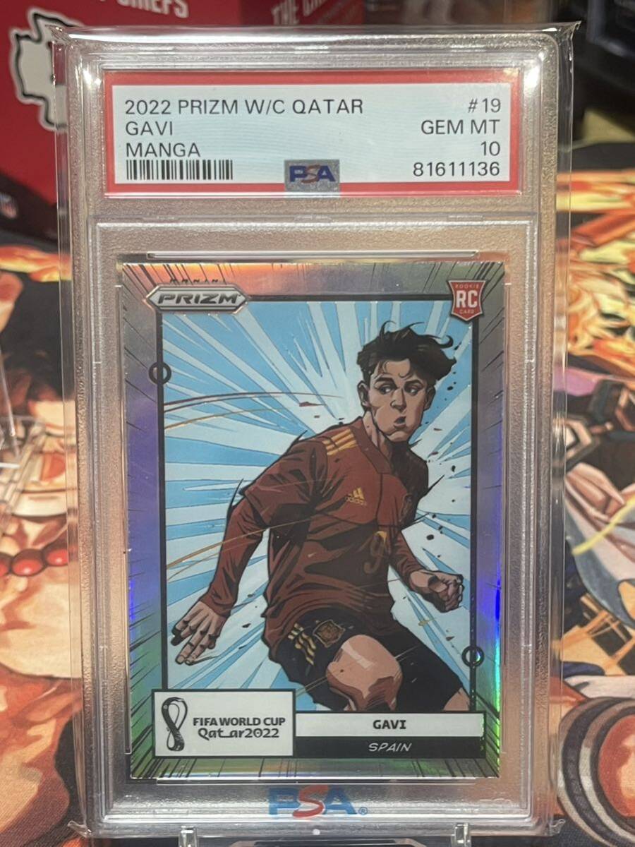 PSA10 2022 Panini Prizm FIFA World Cup Qatar GAVI SSP SP Manga スペイン ケースヒット Case Hit ガビ マンガ_画像1