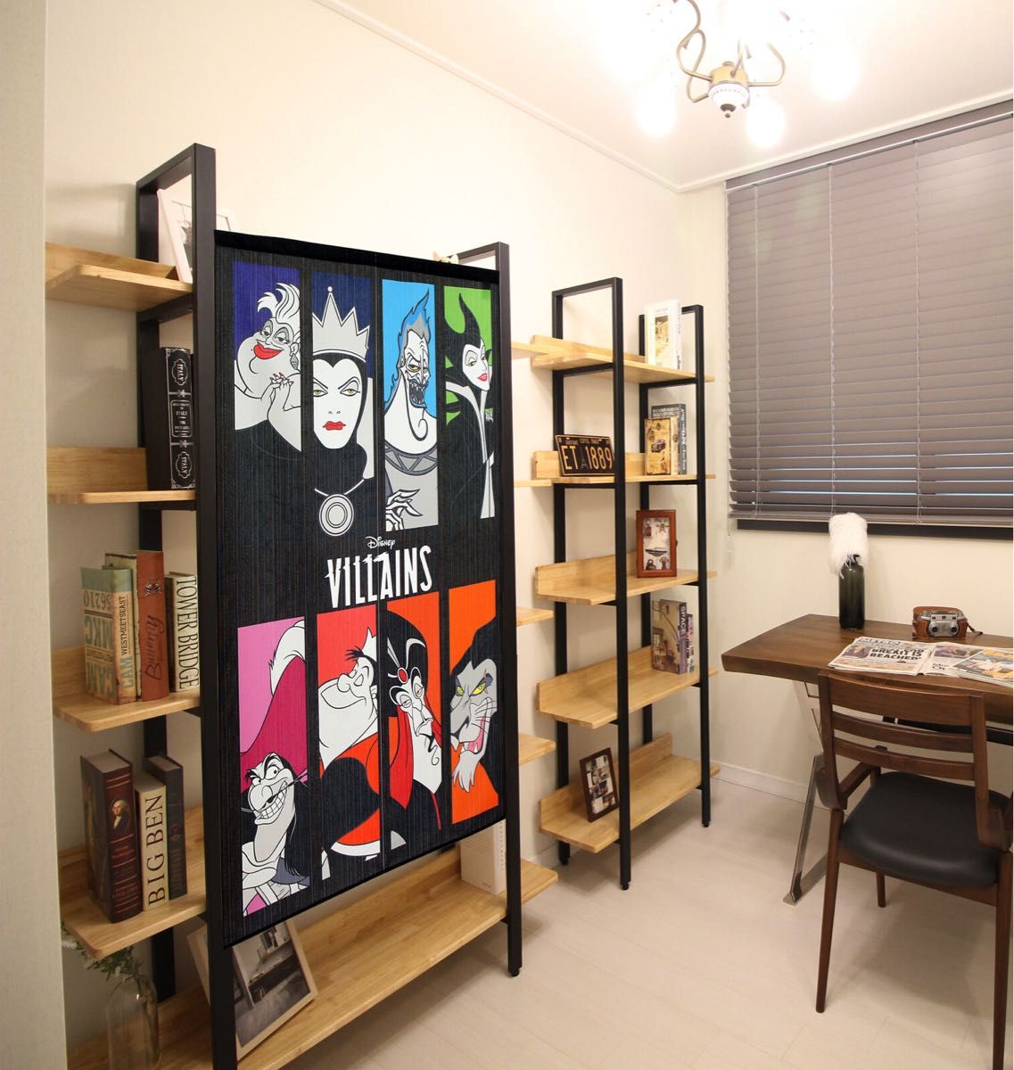 【新品】Disney DISNEY_VILLAINS_8人の悪 のれん【85×150cm】