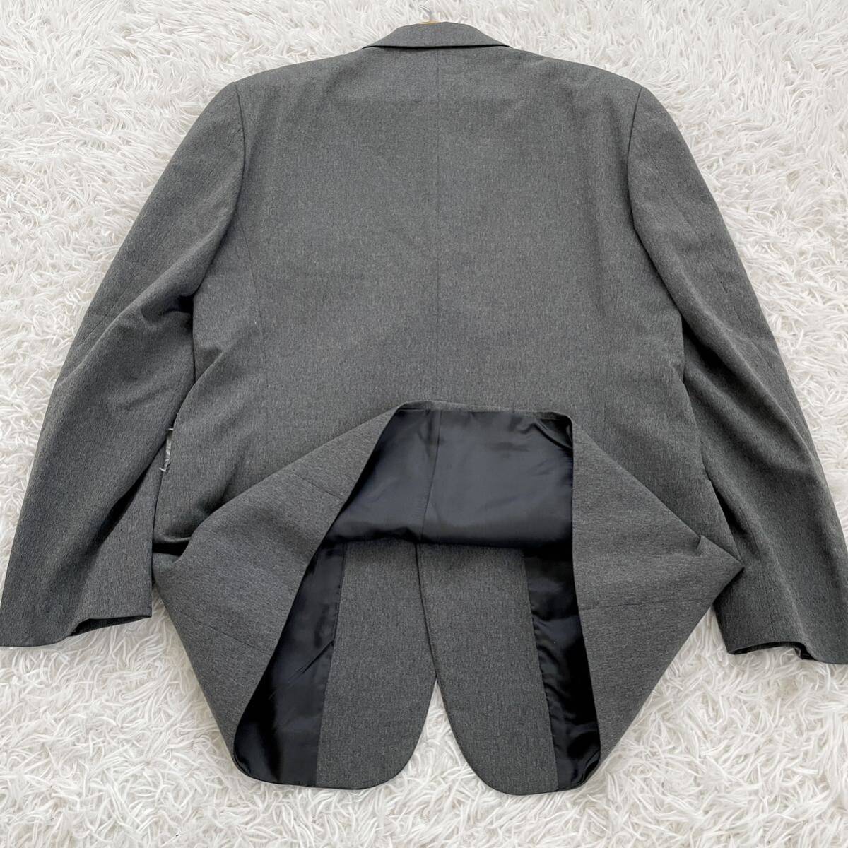 極美品/エンポリオアルマーニ EMPORIO ARMANI スーツ セットアップ グレーカラー 48サイズ 3B 高級紳士服 イタリア製 ツータックパンツ_画像4