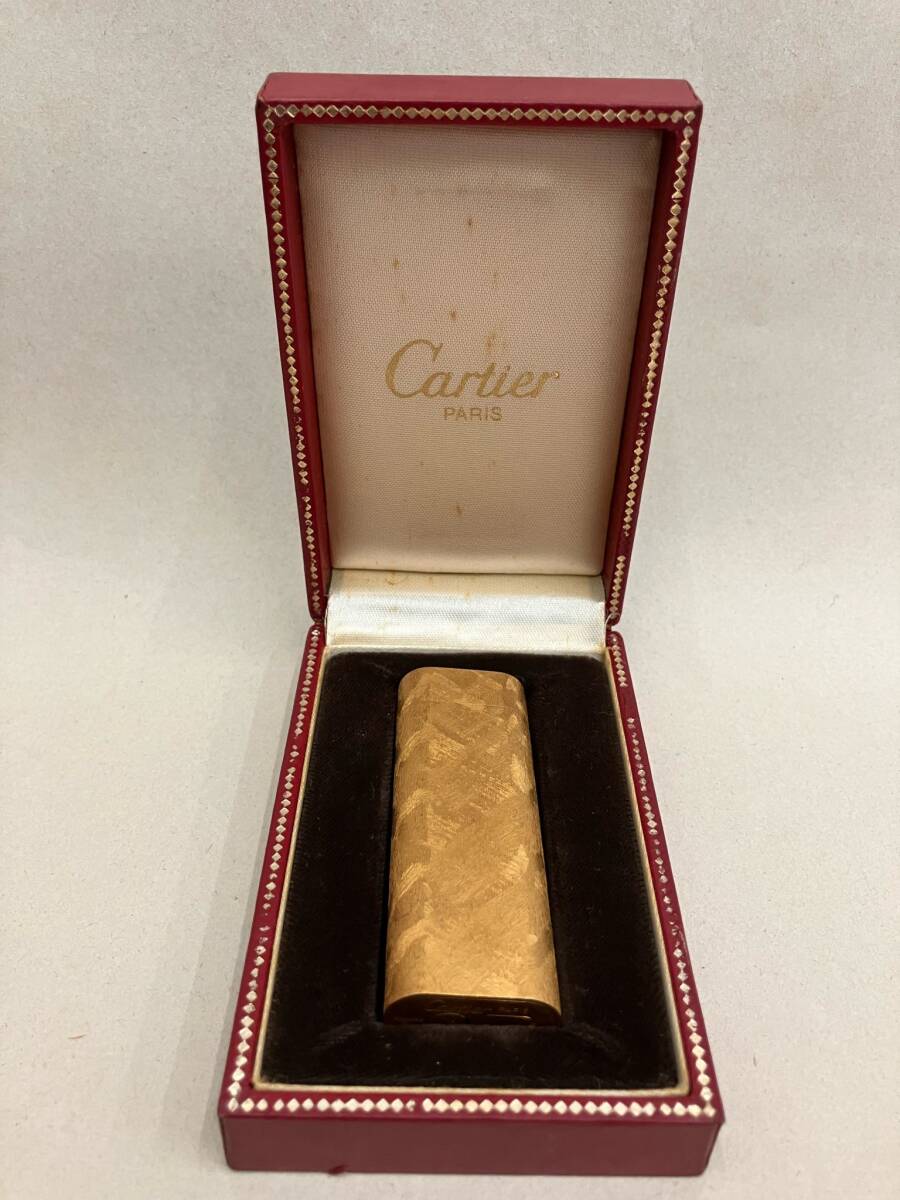 #1411　Cartier　カルティエ　ガスライター　ゴールドカラー　喫煙具　喫煙グッズ　着火未確認　箱あり_画像1