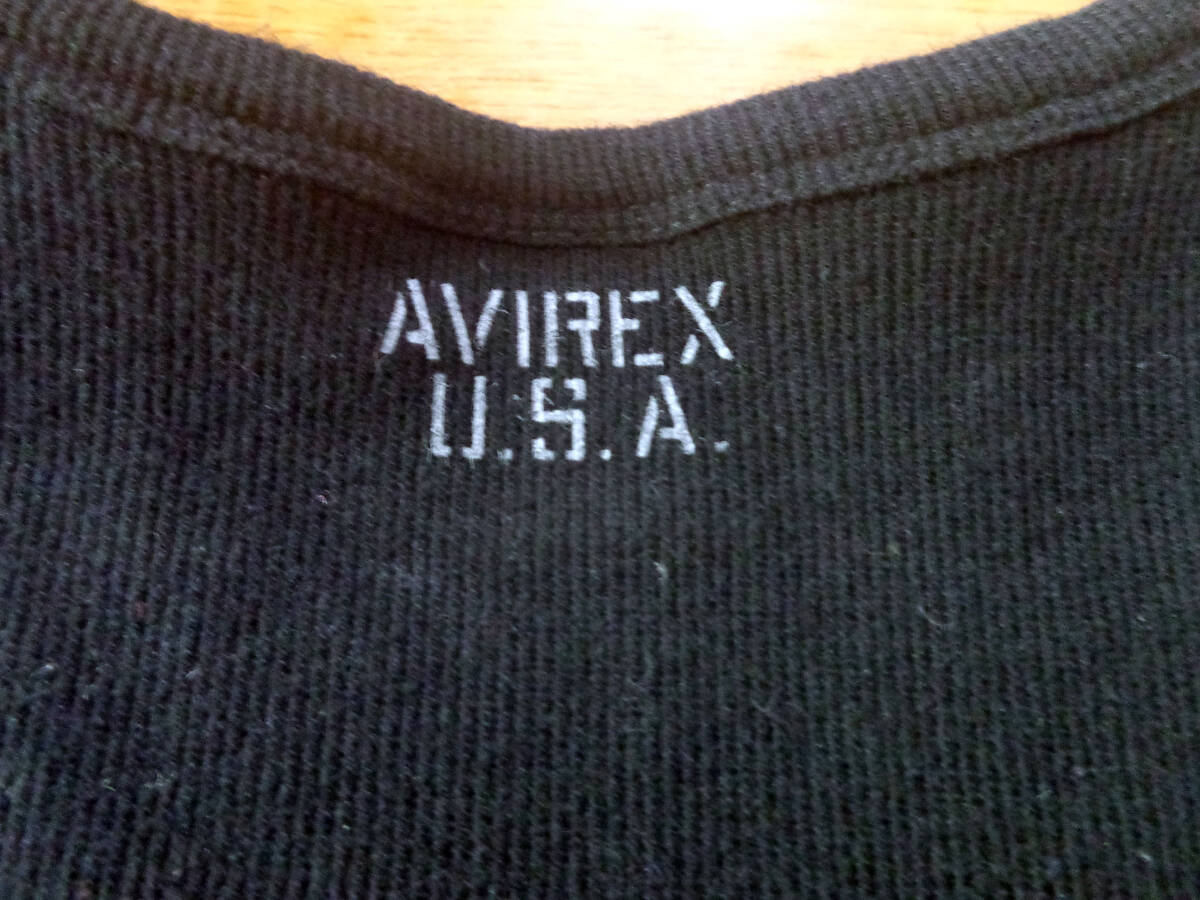 AVIREX★アヴィレックス 半袖Tシャツ Vネック サーマル☆黒 ブラック Sサイズ 送料￥370_画像6