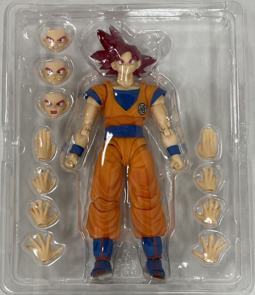 Ih144★S.H.Figuarts スーパーサイヤ人ゴッド孫悟空 「ドラゴンボールZ」バンダイ フィギュア 中古★_画像3