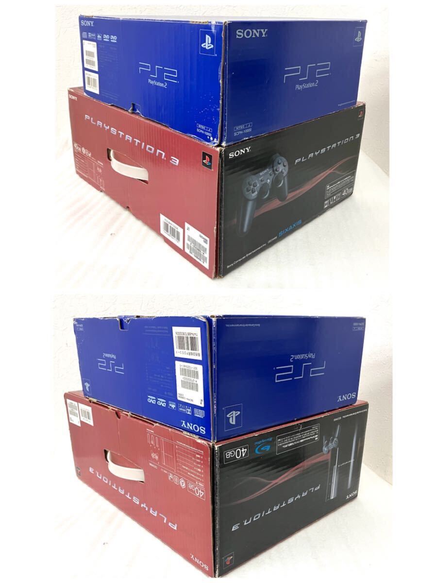 2 point set SONY Sony PS3 PS2 body CECHH00 SCPH-10000 black game machine PlayStation 3 PlayStation 2 origin box attaching retro game 
