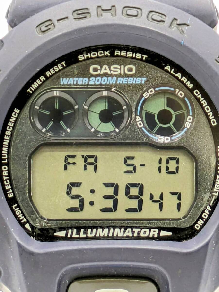 稼働品 G-SHOCK DW-069 パープル ネイビー ブルー 1289 防水 腕時計 アラーム ストップウォッチ タイマー カレンダー ELバックライト_画像2