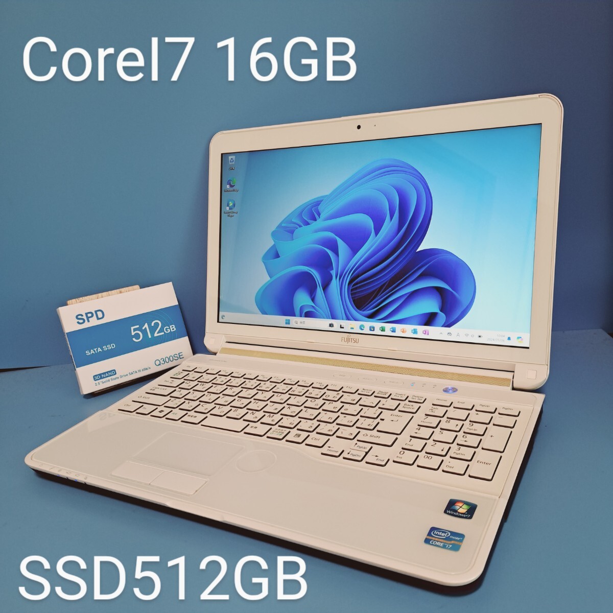 * сильнейший Corei7* память 16GB/ новый товар SSD512GB/LIFEBOOK/AH77/G/Windows11HOME/Web камера /Office2019H&B/ Blue-ray / Fujitsu /FUJITSU