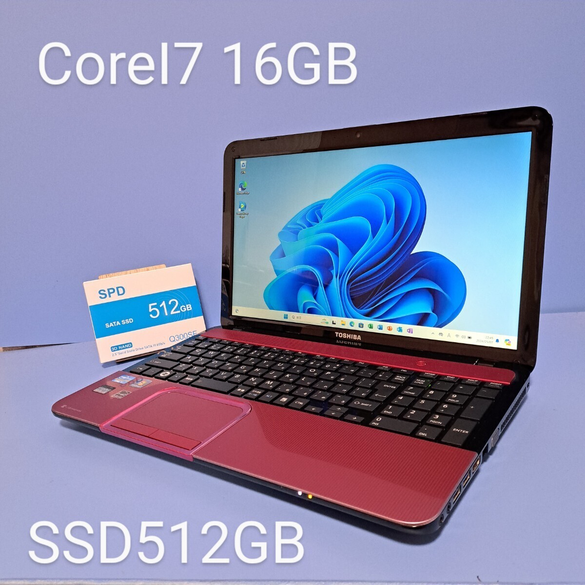 * strongest Corei7*/ memory 16GB/ new goods SSD512GB/Windows11Pro/T552/58FRM/Office2019H&B/ Blue-ray /Web camera / Toshiba /dynabook/TOSHIBA/ ruby rose 